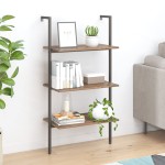 vidaXL Raft înclinat cu 3 niveluri maro închis / negru 64x35x120,5 cm vidaXL Raft înclinat cu 3 niveluri maro închis / negru 64x35x120,5 cm