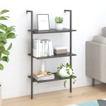 vidaXL Raft înclinat cu 3 niveluri, negru, 64x35x120,5 cm vidaXL Raft înclinat cu 3 niveluri, negru, 64x35x120,5 cm