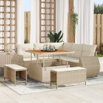 vidaXL Set de canapele pentru grădină cu pernă 8 pcs bej și crem