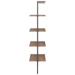 vidaXL Raft înclinat cu 4 niveluri maro închis / negru 64x35x152,5 cm vidaXL Raft înclinat cu 4 niveluri maro închis / negru 64x35x152,5 cm