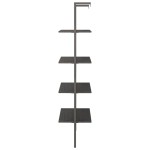 vidaXL Raft sprijinit, cu 4 niveluri, negru, 64x35x152,5 cm vidaXL Raft sprijinit, cu 4 niveluri, negru, 64x35x152,5 cm