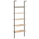 vidaXL Raft înclinat cu 5 niveluri maro deschis / negru 64x35x185 cm vidaXL Raft înclinat cu 5 niveluri maro deschis / negru 64x35x185 cm