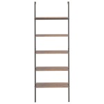 vidaXL Raft înclinat cu 5 niveluri maro închis / negru 64x35x185 cm