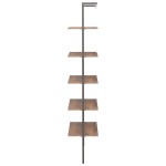 vidaXL Raft înclinat cu 5 niveluri maro închis / negru 64x35x185 cm