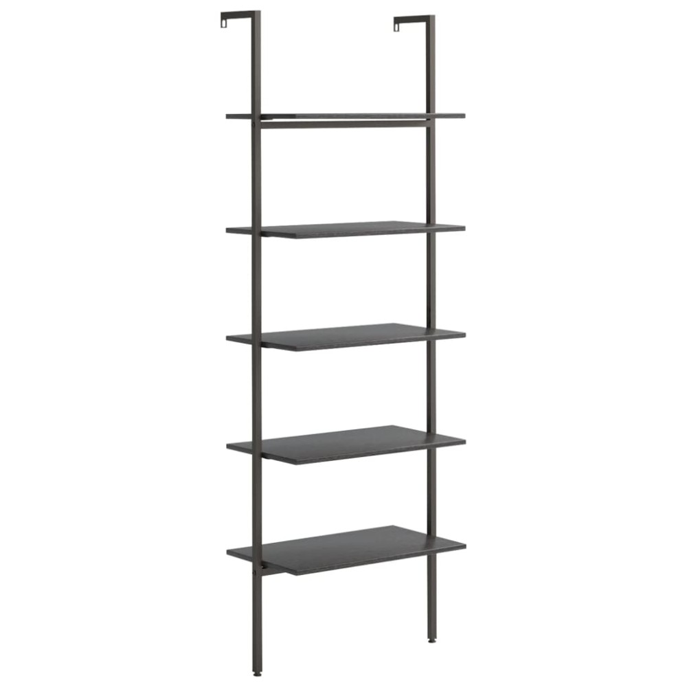 vidaXL Raft înclinat, cu 5 niveluri, negru, 64x35x185 cm