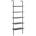 vidaXL Raft înclinat, cu 5 niveluri, negru, 64x35x185 cm vidaXL Raft înclinat, cu 5 niveluri, negru, 64x35x185 cm