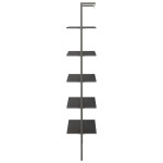 vidaXL Raft înclinat, cu 5 niveluri, negru, 64x35x185 cm vidaXL Raft înclinat, cu 5 niveluri, negru, 64x35x185 cm