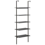 vidaXL Raft înclinat, cu 5 niveluri, negru, 64x35x185 cm vidaXL Raft înclinat, cu 5 niveluri, negru, 64x35x185 cm
