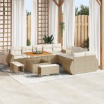 vidaXL Set de canapele pentru grădină cu pernă 13 pcs bej și crem vidaXL Set de canapele pentru grădină cu pernă 13 pcs bej și crem