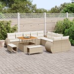 vidaXL Set de canapele pentru grădină cu pernă 13 pcs bej și crem vidaXL Set de canapele pentru grădină cu pernă 13 pcs bej și crem