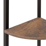 vidaXL Raft de colț cu 3 niveluri maro deschis/negru 45,5x31,5x120 cm vidaXL Raft de colț cu 3 niveluri maro deschis/negru 45,5x31,5x120 cm