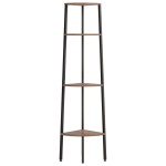 vidaXL Raft de colț cu 4 niveluri maro închis/negru 45,5x31,5x150 cm vidaXL Raft de colț cu 4 niveluri maro închis/negru 45,5x31,5x150 cm
