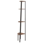 vidaXL Raft de colț cu 4 niveluri maro închis/negru 45,5x31,5x150 cm vidaXL Raft de colț cu 4 niveluri maro închis/negru 45,5x31,5x150 cm