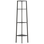 vidaXL Raft de colț cu 4 niveluri, negru, 45,5x31,5x150 cm vidaXL Raft de colț cu 4 niveluri, negru, 45,5x31,5x150 cm