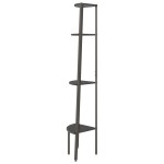 vidaXL Raft de colț cu 4 niveluri, negru, 45,5x31,5x150 cm vidaXL Raft de colț cu 4 niveluri, negru, 45,5x31,5x150 cm