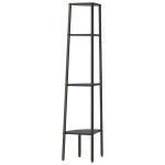vidaXL Raft de colț cu 4 niveluri, negru, 45,5x31,5x150 cm vidaXL Raft de colț cu 4 niveluri, negru, 45,5x31,5x150 cm