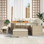 vidaXL Set de canapele pentru grădină cu pernă 8 pcs Bej și crem