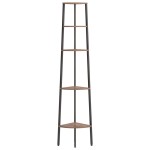 vidaXL Raft de colț cu 5 niveluri maro închis/negru 45,5x31,5x180 cm vidaXL Raft de colț cu 5 niveluri maro închis/negru 45,5x31,5x180 cm