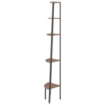 vidaXL Raft de colț cu 5 niveluri maro închis/negru 45,5x31,5x180 cm vidaXL Raft de colț cu 5 niveluri maro închis/negru 45,5x31,5x180 cm