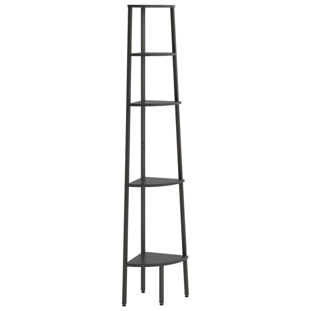 vidaXL Raft de colț cu 5 niveluri, negru, 45,5x31,5x180 cm