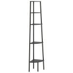 vidaXL Raft de colț cu 5 niveluri, negru, 45,5x31,5x180 cm vidaXL Raft de colț cu 5 niveluri, negru, 45,5x31,5x180 cm