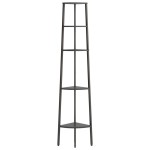 vidaXL Raft de colț cu 5 niveluri, negru, 45,5x31,5x180 cm vidaXL Raft de colț cu 5 niveluri, negru, 45,5x31,5x180 cm