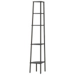 vidaXL Raft de colț cu 5 niveluri, negru, 45,5x31,5x180 cm vidaXL Raft de colț cu 5 niveluri, negru, 45,5x31,5x180 cm