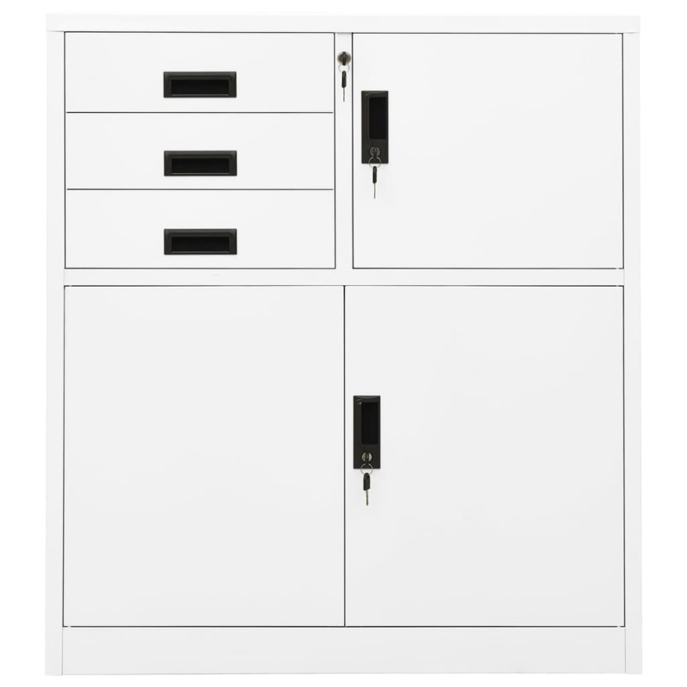 vidaXL Dulap de birou, alb, 90x40x102 cm, oțel