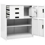 vidaXL Dulap de birou, alb, 90x40x102 cm, oțel