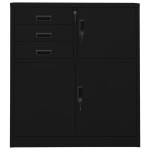 vidaXL Dulap de birou, negru, 90x40x102 cm, oțel