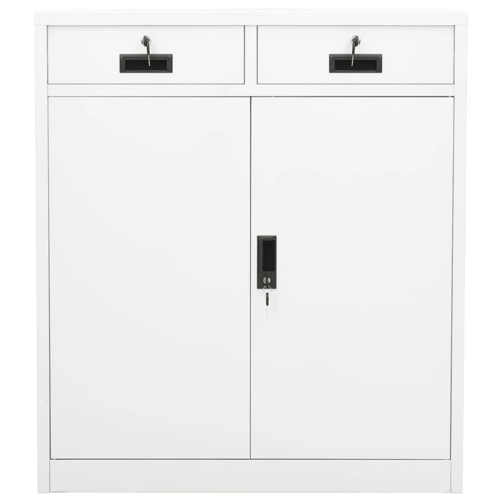 vidaXL Dulap de birou, alb, 90x40x102 cm, oțel