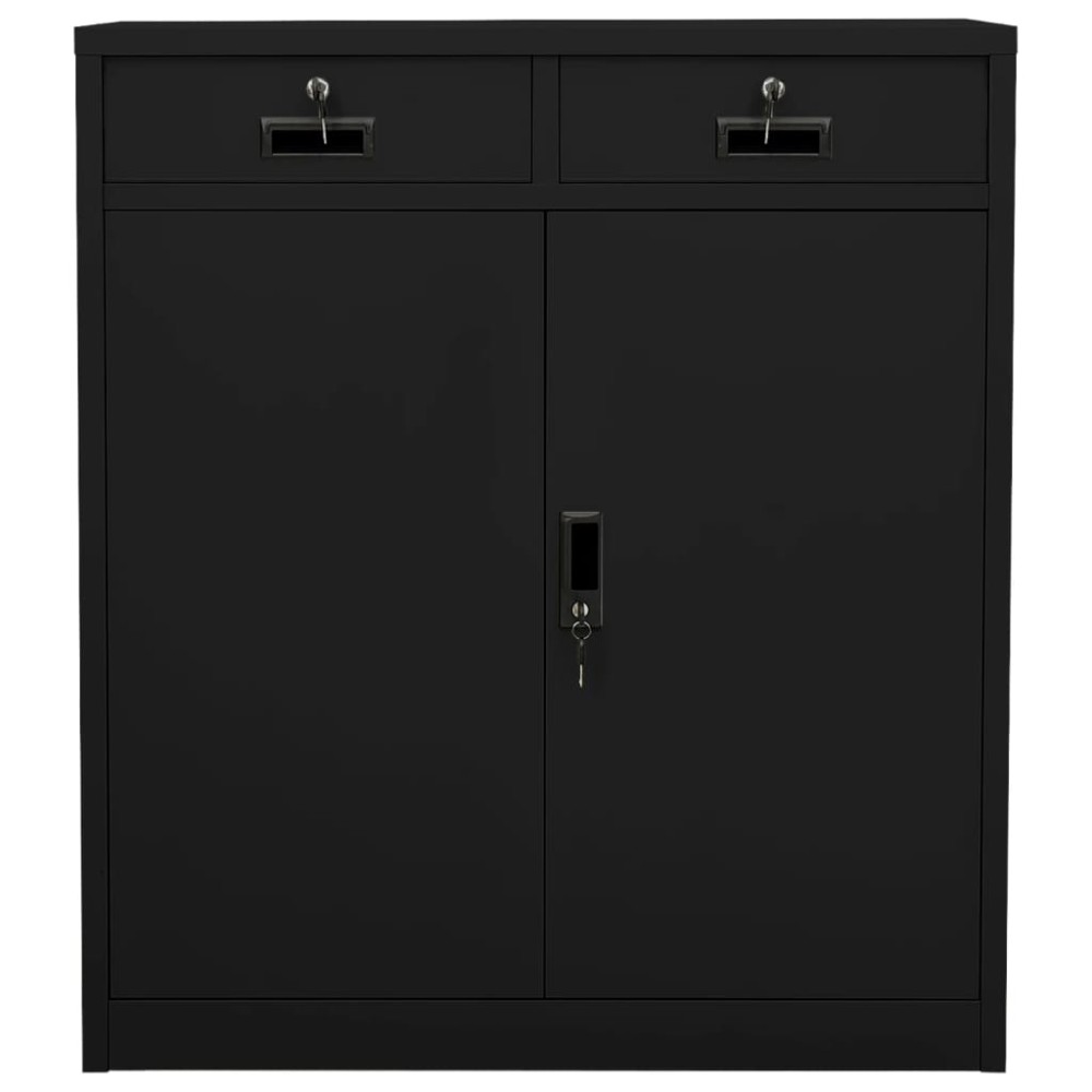 vidaXL Dulap de birou, negru, 90x40x102 cm, oțel
