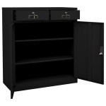 vidaXL Dulap de birou, negru, 90x40x102 cm, oțel