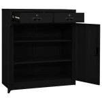 vidaXL Dulap de birou, negru, 90x40x102 cm, oțel