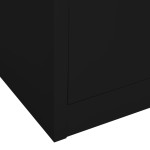 vidaXL Dulap de birou, negru, 90x40x180 cm, oțel