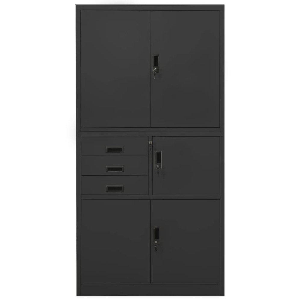 vidaXL Dulap de birou, antracit, 90x40x180 cm, oțel