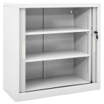 vidaXL Dulap cu ușă glisantă, gri, 90x40x90 cm, oțel