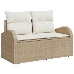 Set canapea de grădină vidaXL cu 11 piese și perne bej din ratan sintetic și acacia Set canapea de grădină vidaXL cu 11 piese și perne bej din ratan sintetic și acacia