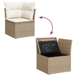 vidaXL Set de canapele pentru grădină cu pernă 8 pcs Bej și crem