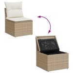 vidaXL Set de canapele pentru grădină cu pernă 8 pcs Bej și crem