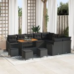 vidaXL Set de canapele pentru grădină 12 pcs Negru 100 x 100 x 71 cm