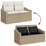 vidaXL Set de canapele pentru grădină cu pernă 12 pcs Bej și crem