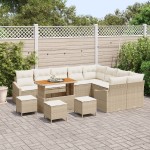 vidaXL Set de canapele pentru grădină cu pernă 12 pcs Bej și crem