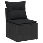 vidaXL Set de canapele pentru grădină cu pernă cu pernă 11 pcs Negru