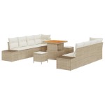 vidaXL Set de canapele pentru grădină cu pernă 11 pcs Bej și crem vidaXL Set de canapele pentru grădină cu pernă 11 pcs Bej și crem