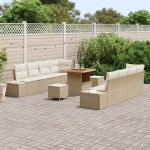 vidaXL Set de canapele pentru grădină cu pernă 11 pcs Bej și crem vidaXL Set de canapele pentru grădină cu pernă 11 pcs Bej și crem