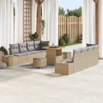 Set canapea de grădină vidaXL cu 11 piese cu perne Bej Ratan Poli Acacia Set canapea de grădină vidaXL cu 11 piese cu perne Bej Ratan Poli Acacia