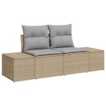 Set canapea de grădină vidaXL cu 11 piese cu perne Bej Ratan Poli Acacia Set canapea de grădină vidaXL cu 11 piese cu perne Bej Ratan Poli Acacia