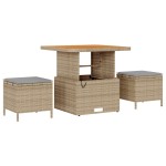 Set canapea de grădină vidaXL cu 11 piese cu perne Bej Ratan Poli Acacia Set canapea de grădină vidaXL cu 11 piese cu perne Bej Ratan Poli Acacia