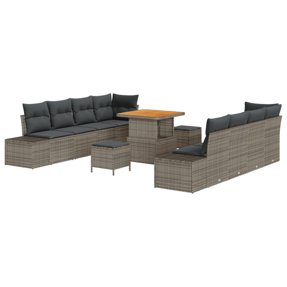 vidaXL Set de canapele pentru grădină 11 pcs Gri deschis și gri închis